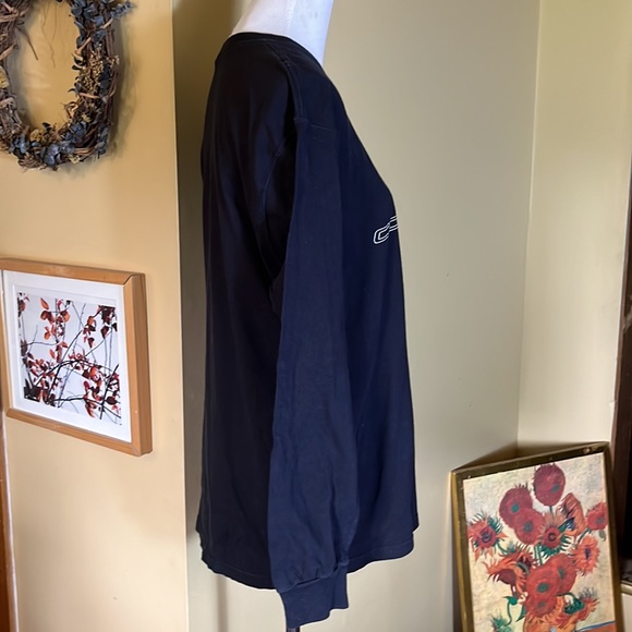 Vintage CORVETTE Size Large Race-Flags Logo Graphic Cotton Longsleeve TeeShirt - Picture 5 of 13